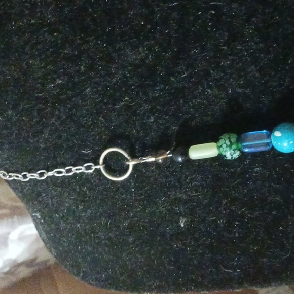 Multicolor Beaded Necklace with Silver Chain - Picture 3 of 4